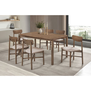 English Elm Perkins Sculptural Okume Veneer Dining Table with Tapered Legs for Family Gatherings Natural Walnut B062P447982