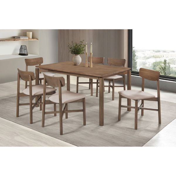 English Elm Perkins Sculptural Okume Veneer Dining Table with Tapered Legs for Family Gatherings Natural Walnut B062P447982