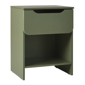 Domm Modern Scandinavian Nightstand with Open Cubby, Sleek Design & Quick 30-Minute Assembly