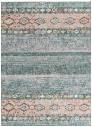 Unique Loom Timeless Verona Machine Made Geometric Rug Green, Brown/Ivory/Gray 7' 7" x 10' 6"