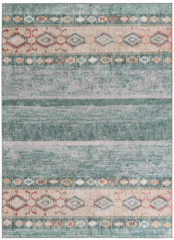 Unique Loom Timeless Verona Machine Made Geometric Rug Green, Brown/Ivory/Gray 7' 7" x 10' 6"