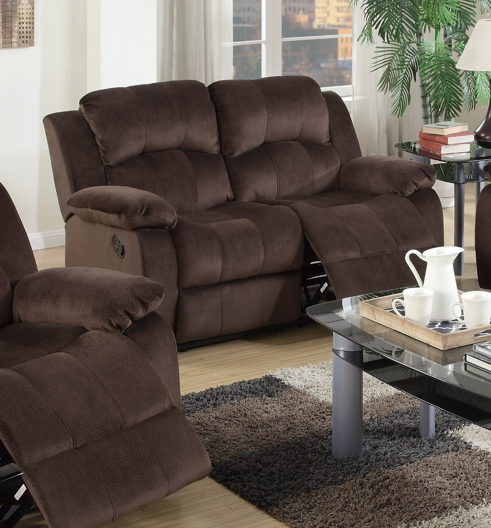 English Elm Modern Suede Reclining Loveseat and Rocker Set with Pillow Arms for Living Room B011S02397