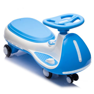English Elm 12v Kids Ride on Wiggle Car with Dual Motors Led Wheels Bluetooth and Triangular Frame Blue W1578P390194