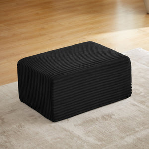 English Elm L-shaped Corduroy Cloud Sectional with Ottoman for Modern Living Room Comfort Black W2339P411750