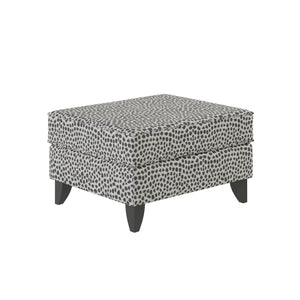 Fusion Winston Doggie Graphite Accent Ottoman - Stylish Grey/White Design, Durable, Fun Home Decor Piece Grey,White Ws,100% Polypropylene 243 Faux Skin Carbon Ottoman