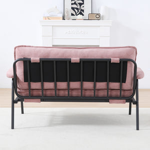 English Elm The 53-inch sofa with durable metal frame and sponge cushions, space-saving American-style comfort for studio living Pink W3371P309474