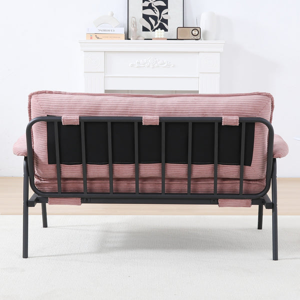 English Elm The 53-inch sofa with durable metal frame and sponge cushions, space-saving American-style comfort for studio living Pink W3371P309474