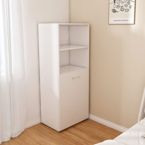 English Elm Stretchable expandable office desk with magnetic fold, lockable casters, adjustable shelves for storage and space-saving White W509P355680