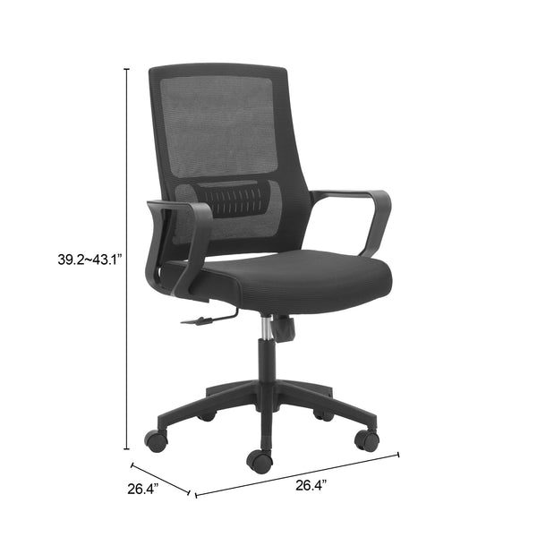 Zuo Modern Jett High Back Office Chair - Modern Design With Premium Mesh Fabric For Comfort In Any Space Black 60% Elastomer + 40% Polyester,Nylon 110839-zuo-modern
