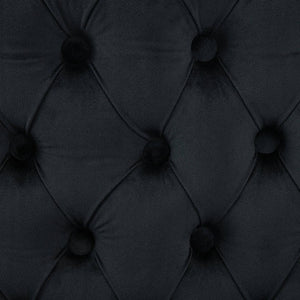 English Elm Velvet Double Dining Loveseat Bench - Chic Mid-Century Modern Velvet Seating For Two, Black W1143P362521-GIGA