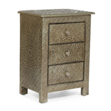 Christopher Knight Home® - Noble House - Deschutes Handcrafted Boho 3 Drawer Nightstand