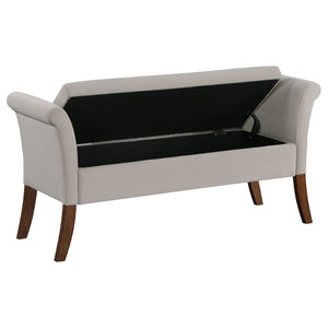 English Elm Pasley Velvet Button Tufted Rolled Arm Lift Top Storage Bench for Bedroom Entryway Beige B062P441161