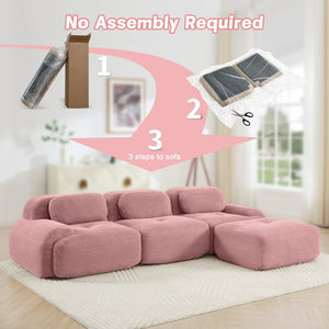English Elm L-shaped Modular Corduroy Sectional Sofa Ergonomic No Assembly Pet Friendly Living Room W714S01407