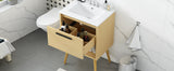 English Elm 24" Bathroom Vanity With Sink Combo, Multi-Functional Bathroom Cabinet With Drawer, Mdf Board, Natural