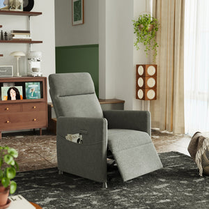 English Elm Electric Velvet Recliner Chair with Power Lift, High-Density Foam, Footrest & Space-Saving Grey Comfort W3659P335425
