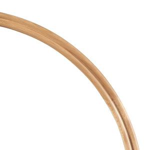 English Elm Alcott Solid Oak Round Wall Mirror Natural Grain Finish for Entryways and Powder Rooms B2769P498402