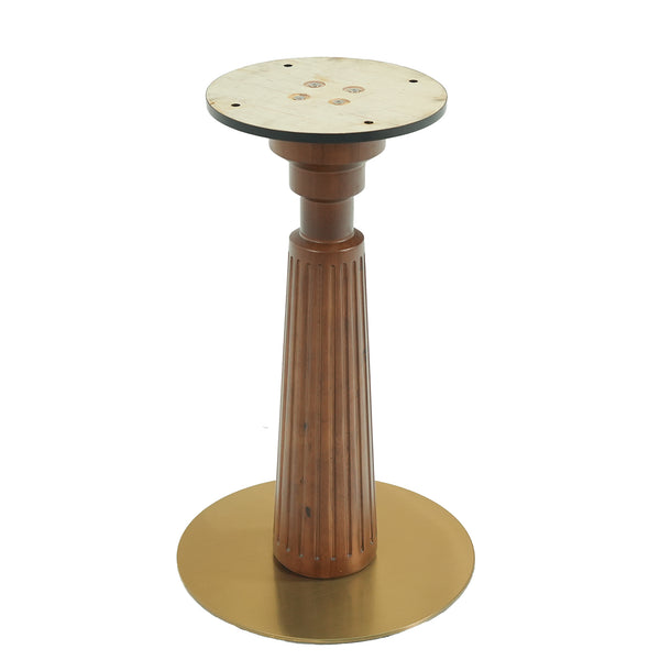 English Elm Modern Square Dining Table, 33.5" Sintered Stone Top With Elegant Wooden Legs & Gold Base, Ideal For Small Spaces And Two-Person Dining W1535S00570