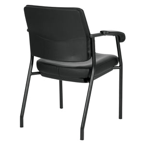 OSP Home Furnishings Padded Visitor Chair with Lumbar Support and Pu Armrests for Modern Office Reception 83710B-R107