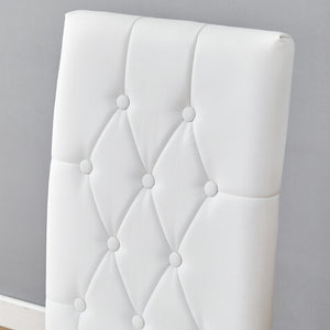 English Elm Table Modern 5-Piece Set: Round Clear Tempered Glass Table With Gold Legs & 4 White Pu Chairs W1151S03833-GIGA