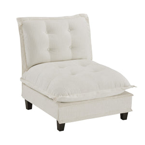 English Elm 73 Armless Chenille Modular Sofa Flexible Reconfigurable Seating for Modern Living Rooms Beige W714P448289