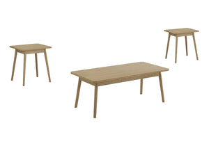 English Elm Table Set 3 Piece Natural Laminate Mid Century Modern Living Room Trio Tapered Legs B2710P461899