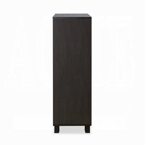 English Elm White 5-Drawer Chest in White and Espresso Finish — Sleek Rectangular Design, Ample Storage, Modern Style B062P209032