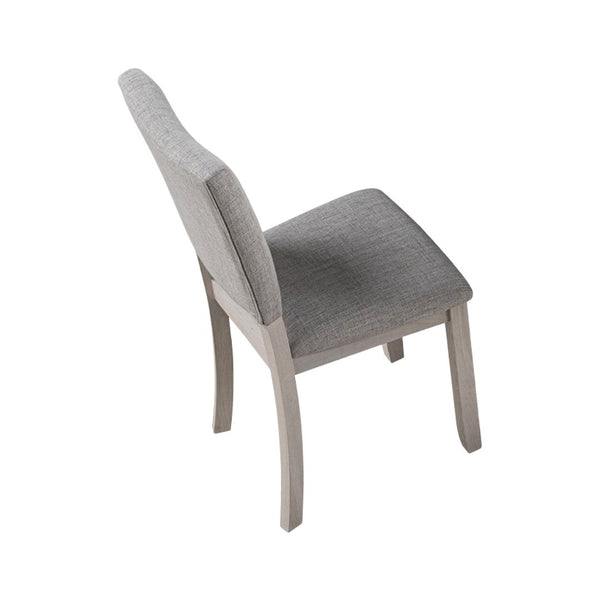 English Elm Contemporary Round Pedestal Dining Set with Upholstered Chairs for Modern Interiors Gray B2741S00779
