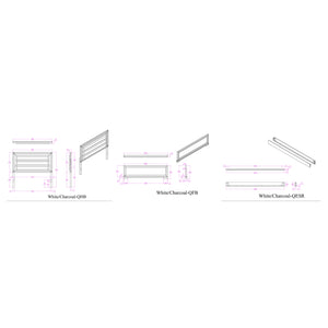 English Elm Soulmarie Solid Wood King Bed with Padded Headboard, LED Lights, Glitter Detail & Curved Legs Charcoal 66.54 L x 7.87 W x 34.65 H B201S00451