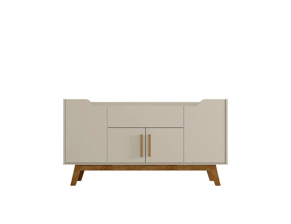 Manhattan Comfort Addie Mid-Century Modern Sideboard Off White and Cinnamon 244BMC12