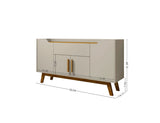Manhattan Comfort Addie Mid-Century Modern Sideboard Off White and Cinnamon 244BMC12