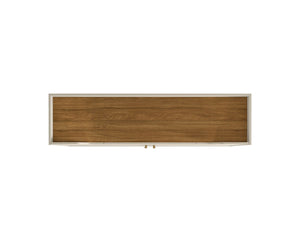 Manhattan Comfort Addie Mid-Century Modern Sideboard Off White and Cinnamon 244BMC12