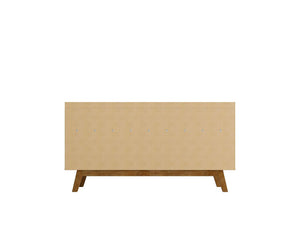 Manhattan Comfort Addie Mid-Century Modern Sideboard Off White and Cinnamon 244BMC12