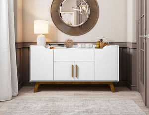 Manhattan Comfort Addie Mid-Century Modern Sideboard White 244BMC6
