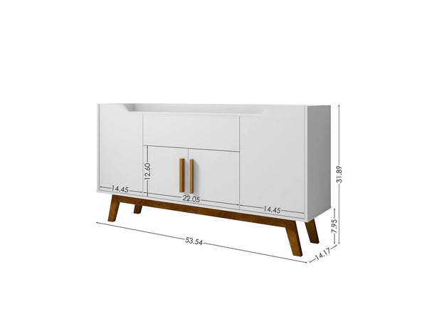 Manhattan Comfort Addie Mid-Century Modern Sideboard White 244BMC6