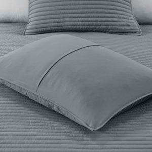 English Elm 8 Piece Printed Seersucker Comforter & Quilt Set In Yellow/Gray For Full/Queen – Cozy & Stylish! B03597254