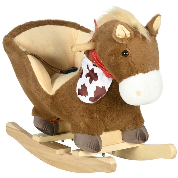 English Elm Qaba Giraffe Plush Toddler Rocking Ride on Toy with Sound and Safety Belt W2225P200777