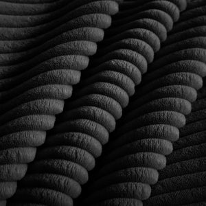 English Elm Modular 4-Seat L-Shaped Sectional Sofa In Black Corduroy - Cloud-Like Comfort With Ottoman & Pillows W3041S00328