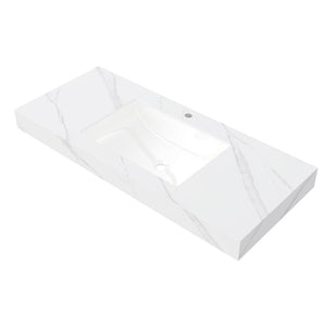 English Elm 48" Muri Spa Inspired Bathroom Vanity Cabinet Plywood Double Door Soft Close Storage W2615P406383