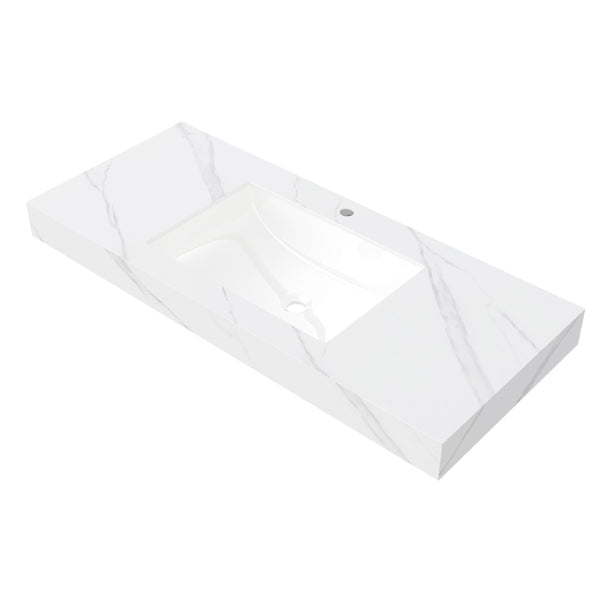 English Elm 48" Muri Spa Inspired Bathroom Vanity Cabinet Plywood Double Door Soft Close Storage W2615P406383