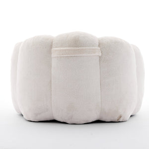 English Elm Lotus memory foam bean bag sofa with pull ring — anti-fouling faux fur, non-slip base, cozy support White W2311P357139