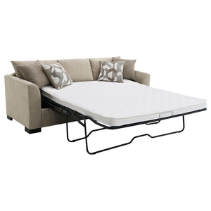 English Elm Pacheco Upholstered Sleeper Sectional with Chaise and Pullout Bed, Patterned Pillows & Sturdy Frame Camel B062P375539