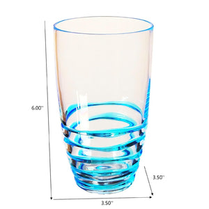 English Elm Swirl Acrylic Glasses Set Of 4, 20Oz Bpa-Free Tumblers - Elegant, Durable Drinkware For All Occasions B095120392-GIGA