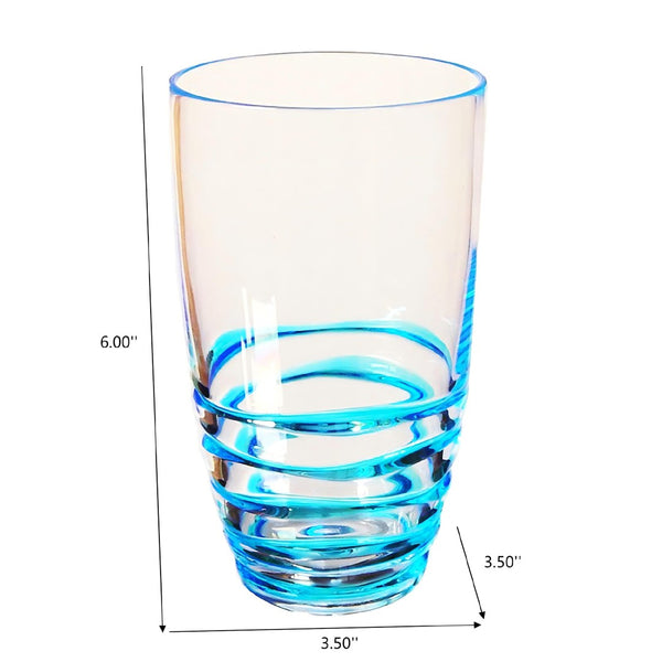 English Elm Swirl Acrylic Glasses Set Of 4, 20Oz Bpa-Free Tumblers - Elegant, Durable Drinkware For All Occasions B095120392-GIGA