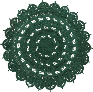 Unique Loom Braided Jute Punita Hand Braided Novelty Rug Hunter Green,  5' 1" x 5' 1"