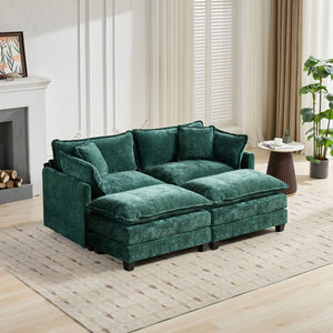 English Elm Cloud Loveseat Modern Sectional with Chenille Upholstery for a Cozy Living Space W1143S00065