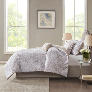 JLA Home Beautyrest - 5 Plush Crushed Velvet Comforter Set with Art Deco Embroidery, Hypoallergenic, Machine Washable Luxury Champagne BR9144409622-03