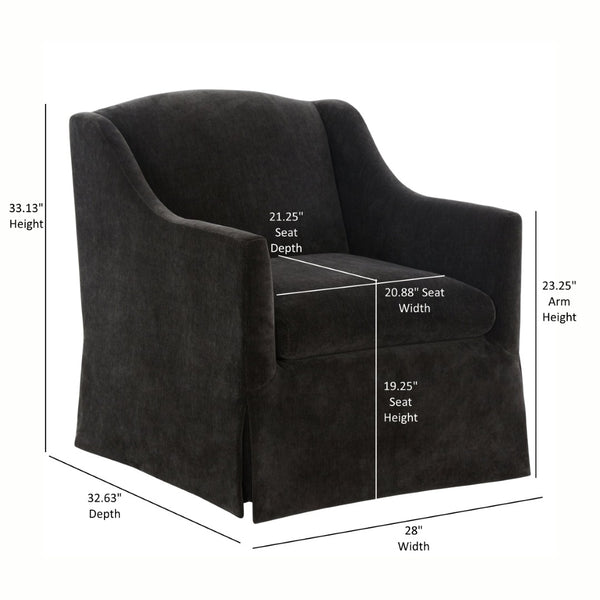 English Elm Luisa Swivel Accent Chair Skirted Tailored Silhouette for Formal Living Rooms Mink B050P451388