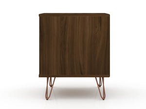 English Elm Rockefeller 20" Chestnut Brown Nightstand - Mid-Century 2-Drawer Design With Custom Handle Options B365P398169-GIGA