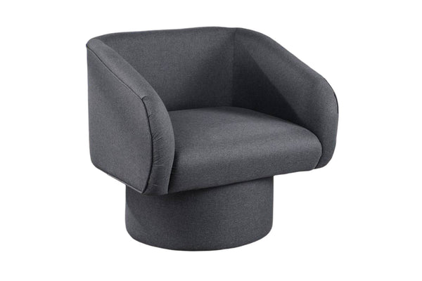 English Elm Classic Swivel Accent Chair with Linen-Like Upholstery, Modern Curved Design, Cozy Cushioning for Living Room Gray 31 L x 29 W x 20 H B011P281854