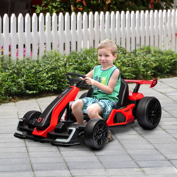 English Elm Aosom 24v Electric Go Kart Ride on Toy with Drifting Dual Motor and Adjustable Seat W2225P229479